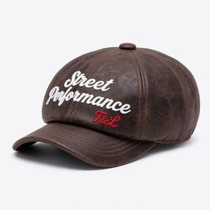 Béret personnalisé en cuir PU premium avec chaîne métallique, imprimé par sublimation et broderie 3D, style gothique streetwear, réglable, unisexe, quatre tailles - Product Image 1