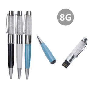 Stylo à bille USB personnalisé avec logo de marque et pierre de cristal - Product Image 5