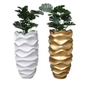 Vaso de flores moderno de alívio, vaso de flores branco ou dourado para decoração de casa