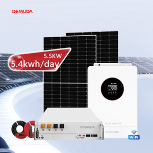Sistema Completo de Almacenamiento de Energía <span class=keywords><strong>Solar</strong></span> de 5kW y 10kW con Inversor Híbrido de 48V y 5kVA, Batería de Litio, Paneles Solares y Sistema de Montaje - Product Image 1
