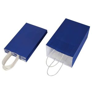 Bolsas de Papel Kraft Azul Marino de Fondo Plano de 120 g/m², 26*12*33 cm, al por Mayor, para Cafetería - Product Image 3