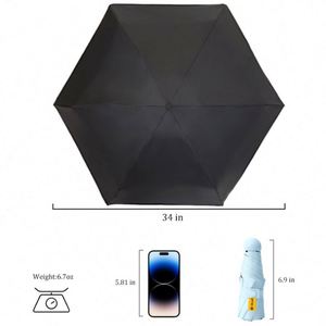 Custom Logo and Printing Cute Multi Color Waterproof Capsule Umbrellas Mini Portable 5 <b>Fold</b> Umbrella for Women - Product Image 3