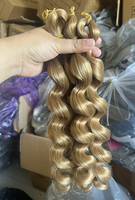 Extensions de cheveux bouclés en vrac pour tresses, en fibre synthétique douce résistante à la chaleur, à trame unique, pour tressage