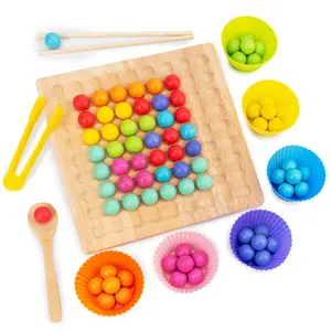 Đồ Chơi Giáo Dục Mầm Non Bán Buôn Montessori Trò Chơi Hạt Kẹp Gỗ Giáo Dục WPT61-C Cho Trẻ Em