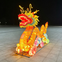 Leuchtende Drachen-Laterne Traditionelle Chinesische Loong-Laterne aus Seide für Neujahrsfeste und Veranstaltungen