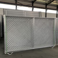 Clôture à température mobile Location de chantier Panneau mobile en métal 8 'x 12' Clôture temporaire Barrière à maillons de chaîne remplie de mailles