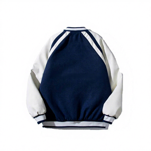 Men's <b>Thin</b> Stand Varsity <b>Jacket</b> for Schools Clubs Teams <b>Waterproof</b> Breathable Winter Outerwear Ribbed Cuffs Trendy Slim Fit - Product Image 1