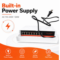 Switch Ethernet PoE Gigabit 8 ports 120W, étanche, installation extérieure, Power Over Ethernet pour AP