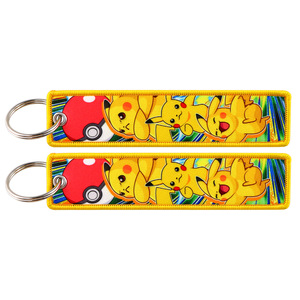 Hot Bán Bán Buôn Phim Hoạt Hình Túi Quái Vật Hoạt Hình Tùy Chỉnh Dệt Logo Móc Chìa Khóa Thêu Keychain Anime - Product Image 6