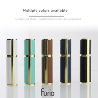 Pulvérisateur à pompe F902 en aluminium et cuir, atomiseur de parfum 5 ml, flacon d'huile essentielle, cosmétique de voyage avec gravure