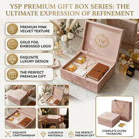 Boîte cadeau rigide en velours rose de luxe personnalisée, logo en relief doré, emballage pour coffret de parfum et de bijoux, vente en gros
