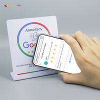 Support NFC YTS personnalisé en acrylique étanche et programmable pour avis Google (modèles 213/215/216) avec code QR