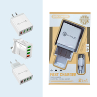 Charge rapide prise britannique 4 Ports adaptateur secteur USB chargeur mural de téléphone avec câble de données chargeur mural USB adaptateur de voyage pour Macbook