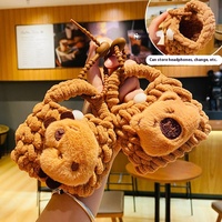 Porte-clés personnalisé en peluche tricotée Capybara de dessin animé, sac à écouteurs, logo personnalisé, breloque de sac en peluche douce, vente en gros en vrac