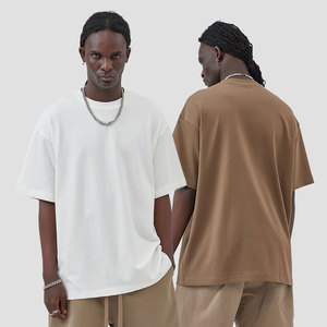 T-shirts vierges tricotés en coton 100% lourd de qualité supérieure pour hommes T-shirts surdimensionnés - Product Image 3