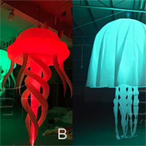 Decoración de Techo para Discotecas o Fiestas Musicales, Globo Luminoso Colgante con Forma de Medusa Inflable con Luz LED - Product Image 3