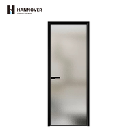 HANNOVER Porte vitrée de douche moderne sans cadre Ouverture pivotante à 180 degrés Porte à charnière en aluminium étanche pour salle de bain et pièce humide