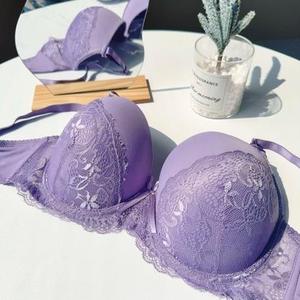 Sujetador de copa EF, estilo fino, talla grande, con encaje, diseño sexy push-up, minimiza el busto grande, tirantes ajustables y convertibles, tres hileras, para mujer - Product Image 2