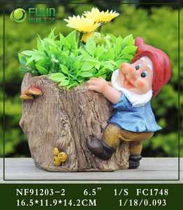 Statue <span class=keywords><strong>de</strong></span> jardin en résine faite à la main <span class=keywords><strong>de</strong></span> 32 cm en forme <span class=keywords><strong>de</strong></span> gnome, champignon et <span class=keywords><strong>pot</strong></span> <span class=keywords><strong>de</strong></span> fleurs, ornement décoratif <span class=keywords><strong>de</strong></span> dessin animé pour plantes, vente en gros - Product Image 5