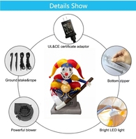 Décoration de jardin d'Halloween NORCO 6FT, clown gonflable effrayant sur pierre tombale avec faucille et éclairage LED