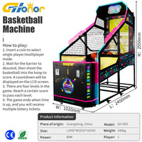 Nouvelle conception G-Honor, machine d'arcade interactive à monnayeur pour centre de divertissement, jeu vidéo de basket-ball LCD, 110-240V, 1 an de garantie