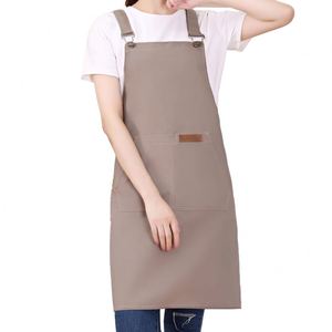 Delantal de Lona de Poliéster sin Mangas Personalizado, Bordado de Logotipo Duradero, Impresión por Serigrafía, Fácil de Limpiar, Reutilizable, para Servicio de Alimentos - Product Image 1