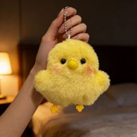 Ornements en peluche super mignons en forme de poussins, peluches d'animaux, porte-clés de style dessin animé et breloques pour sacs à dos