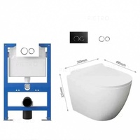 Toilette Suspendue Moderne Tornado Murale Noire Sans Bride Flottante