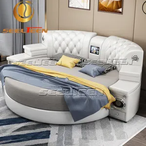 Foshan Manufacture Commercial Hotel Furniture 5 star Smart Round Bed