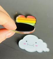 Regenboogwolk Hart Souvenir Acryl Koelkastmagneten Op Maat Magnetische Sticker Art Deco Design