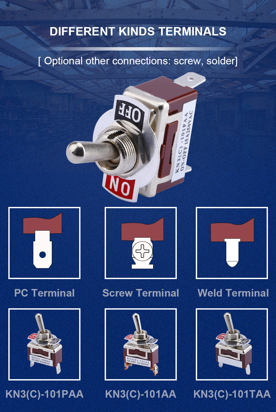 Heavy Duty Toggle Rocker Switch with Waterproof Cover 20A 125V SPDT 3 Position 3 Pin ON-Off-ON