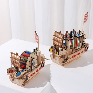 Modèle de voilier en bois, ornements de table de construction 3D, souvenir de <span class=keywords><strong>bateau</strong></span> - Product Image 3