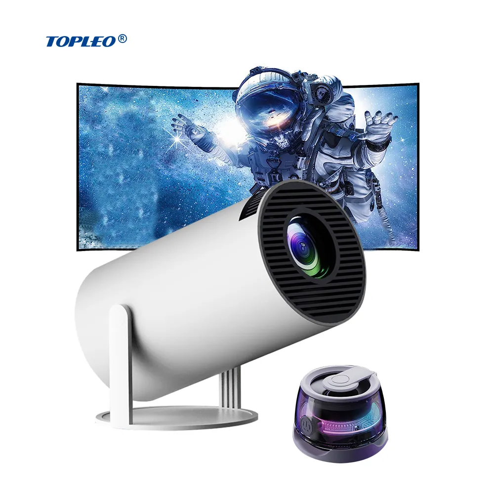 Topleo Projector 4K Tv Scherm Mobiele Telefoon Met Interactieve Presentatie Mini Draagbare Batterij Projector Android