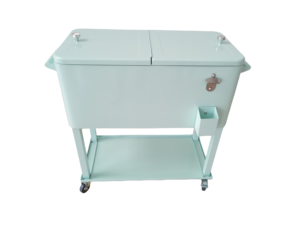 Patio kim loại <span class=keywords><strong>Ice</strong></span> <span class=keywords><strong>Cooler</strong></span> giỏ hàng với bánh xe bia hộp mát cho nước giải khát cán mát - Product Image 3