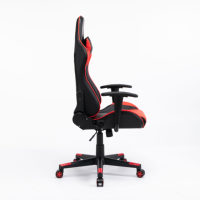 Venta al por mayor de espuma moldeada cómoda silla ajustable Esport Silla de juego roja de cuero con reposabrazos fijos