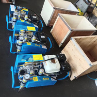 Compresseur d'air électrique portable à haute pression pour la plongée sous-marine, 220v/380v, quatre cylindres, 100L/min, 4500psi, 300bar