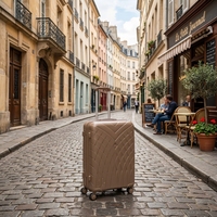 Valise de voyage de luxe en PP avec roues pivotantes, 20/24/28 pouces, bagage cabine léger en fer avec fermeture éclair pour l'aéroport, vente en gros