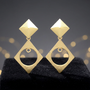 Nuevos Aretes Colgantes con Diseño Geométrico Único, Clásico y Étnico, Chapados en Oro, para Bodas y Otras Ocasiones - Product Image 3