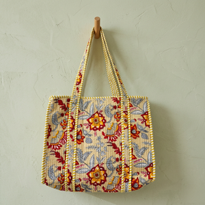 Bolsos de Mano Acolchados de Algodón con Estampado a Mano, Estilo Campestre Francés, Gran Capacidad, Hechos a Mano - Product Image 2