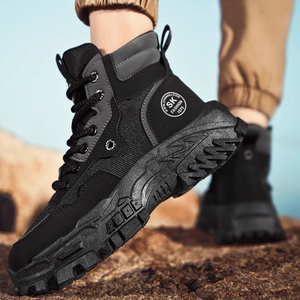 Scarpe da <span class=keywords><strong>Uomo</strong></span> Resistenti all'Usura Impermeabili con Suola Spessa Traspiranti Stivali da Lavoro Retrò Alti Stivali da Escursionismo per Esterni - Product Image 4