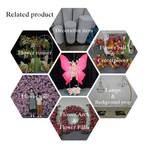 Artificial Silk <b>Pink</b> White Flower Butterfly-Shaped Modern Wedding Background Wall Panel with Eco-Friendly Floral Design - Product Image 5