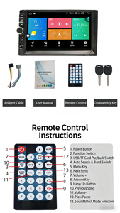 เครื่องเล่น MP5 ในรถยนต์แบบ Double Din ขนาด 7 นิ้ว รองรับการควบคุมพวงมาลัย ภาพถอยหลัง FM BT - Product Image 4