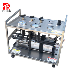 Pompe à gaz à <span class=keywords><strong>double</strong></span> action à haute pression Terek, à commande pneumatique, avec cadre en acier inoxydable et valve à aiguille haute pression 0,4 % FS - Product Image 1