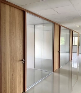 Sistema de Partición de Oficina Insonorizada sin Marco, Perfil de Aluminio, Pared de Vidrio, Fábrica de Paredes Divisorias - Product Image 2
