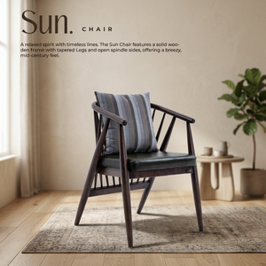 Solid Wood <b>Armchair</b> Upholstered Seat <b>Dining</b> Chair Tapered Legs Open Spindle Back Modern Home Furniture - Product Image 3