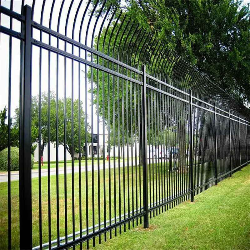 Steel Picket Fence Sale Easily Assembled Iron Outdoor Black 6ft X 8ft Zinc Garden steel square tube fence designs Steel Fence