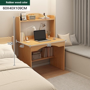 Escritorio y Estantería Integrados de Estilo Moderno, Mesa de Computadora de Madera con Panel Simple <span class=keywords><strong>para</strong></span> Dormitorio, Estudio y Escritura - Product Image 6