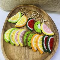 Handgemaakte gehaakte watermeloen-citroen fruitplakjes half afgewerkte onderdelen sleutelhanger haarband accessoires