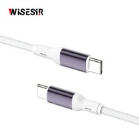Câble de charge rapide WISESIR 1m 3A 60W PD en alliage d'aluminium Type-C pour iPhone 17 Pro Max et appareil photo