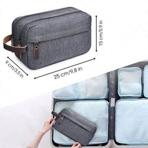Bolsa de Maquillaje de Doble Capa de Tela Oxford, Bolsa de Aseo Portátil Impermeable de Nailon para Hombre, en Oferta - Product Image 2